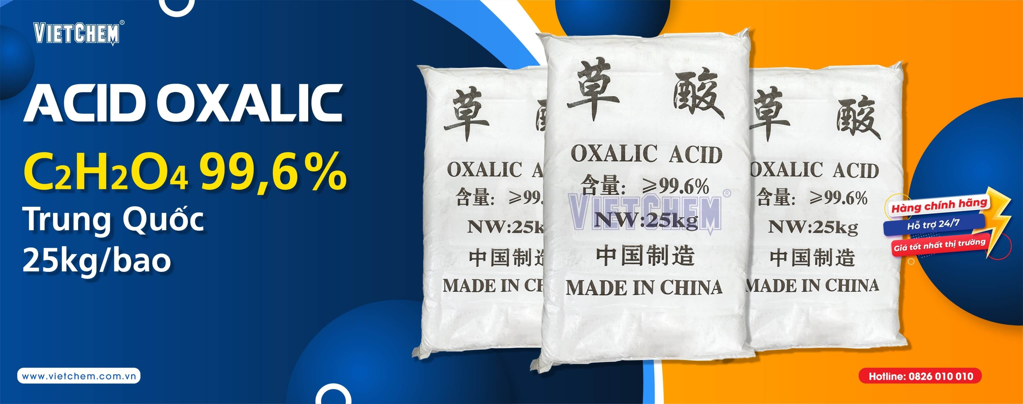 Acid oxalic C2H2O4 99,6%, Trung Quốc, 25kg/bao