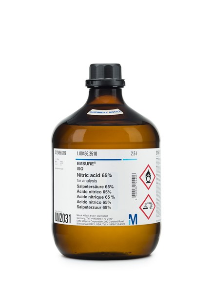 Nitric acid 65% for analysis EMSURE® Reag. Ph Eur,ISO-2500ml