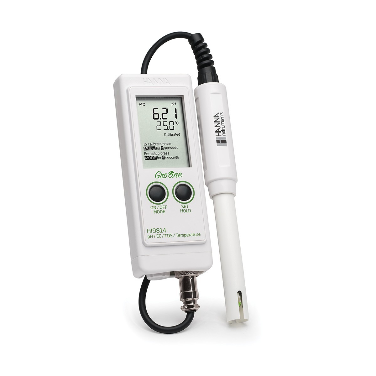 Máy đo pH/EC/TDS/Nhiệt độ chống thấm nước trong thủy canh HI9814 Hanna