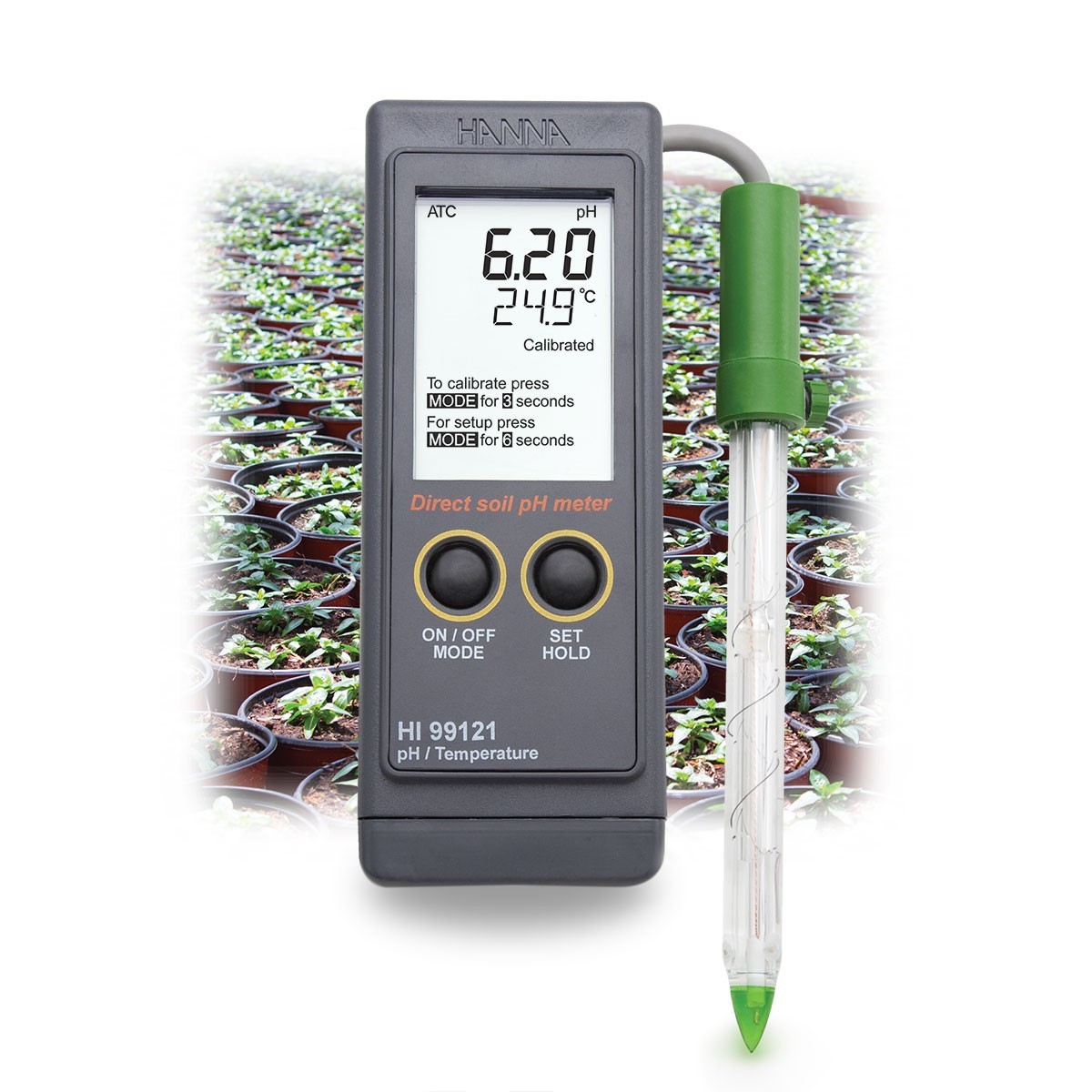 Máy đo pH/Nhiệt độ trong đất HI99121 Hanna