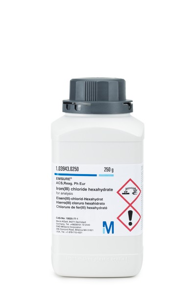 Iron(III) chloride hexahydrate for analysis EMSURE® ACS,Reag. Ph Eur-250g