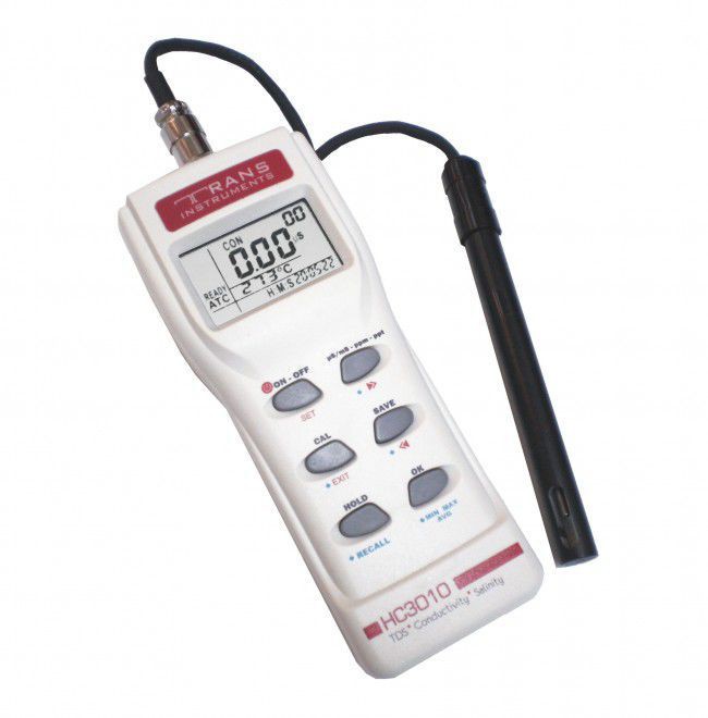 Máy đo độ dẫn điện / TDS / độ mặn cầm tay HC 3010 Trans Instruments