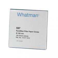 Giấy lọc S/S định tính 597 1/2, TBN 4-7 um, gấp sẵn,  185mm Whatman