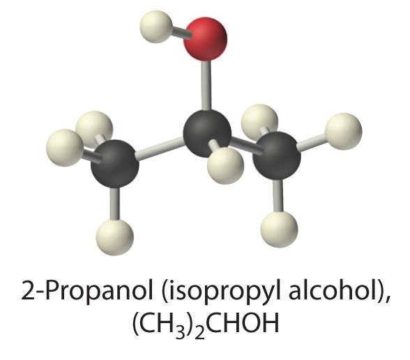 Hình ảnh hiện thị công thức phân tử của Isopropyl Alcohol C3H8O