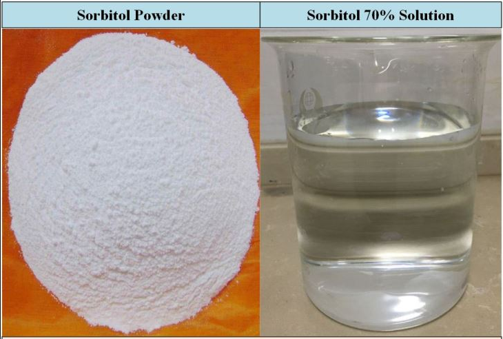 Sorbitol ở dạng bột và dạng lỏng 