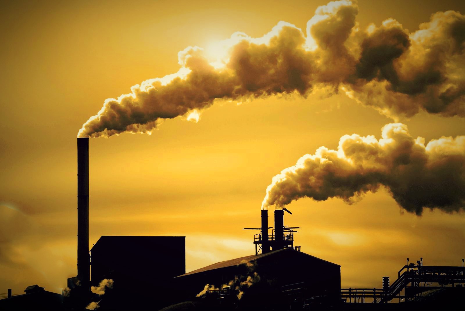 Các nhà máy thải một lượng khí lớn vào ra môi trường