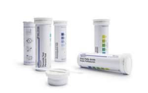 Total Hardness Test Method: colorimetric with test strips <1.5; 1.5 - 2.5; >2.5 mmol/l CaCO₃ MQuant™ Merck