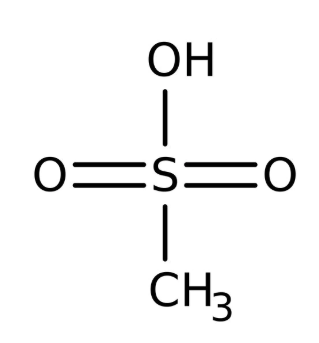 Methanesulfonic acid 99% extra pure, 1 lít Acros