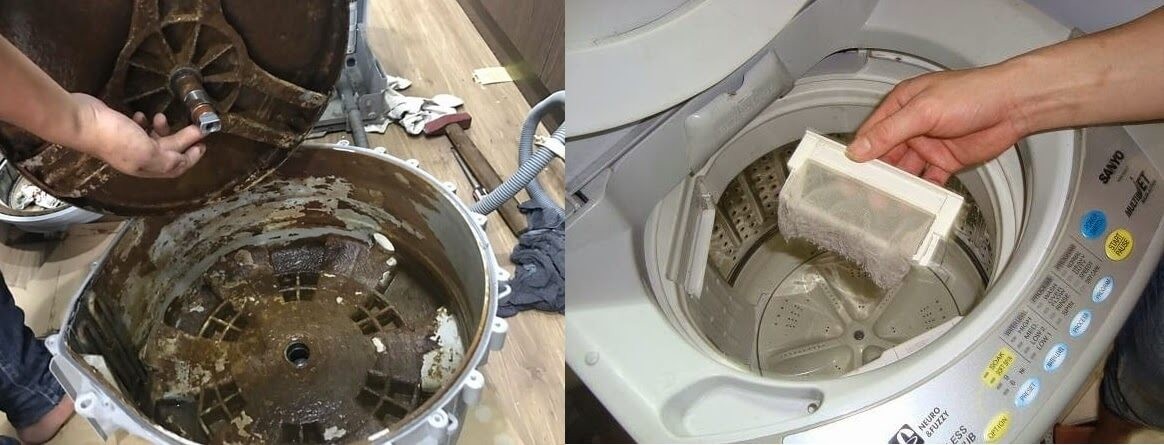 Có nhiều nguyên nhân dẫn đến tình trạng máy giặt bị bẩn