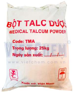 Bột Talc Mg3Si4O10(OH)2 90%, Việt Nam, 25kg/bao