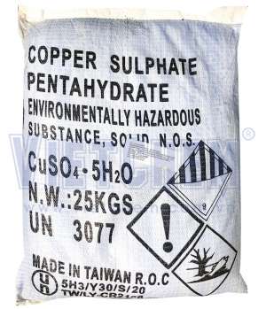 Copper sulfate CuSO4.5H2O  99%, Đài Loan, 25kg/bao