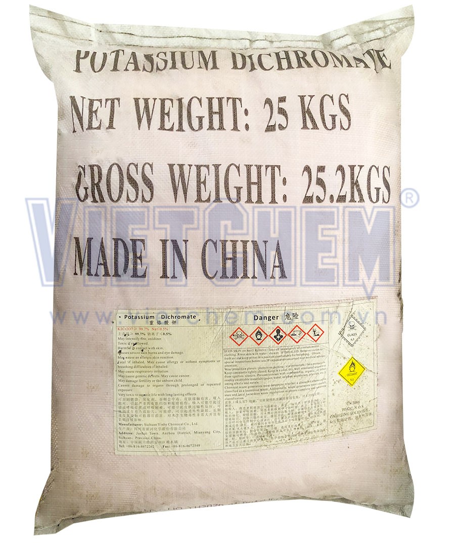 Potassium dichromate K2Cr2O7 99.7%, Trung Quốc, 25kg/bao