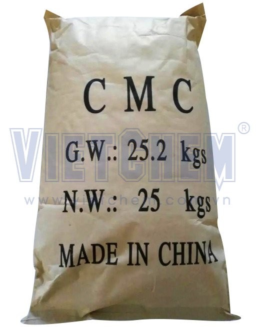 Carboxymethyl cellulose (C.M.C) mặn C6H9OCH2COONa, Trung Quốc, 25kg/bao