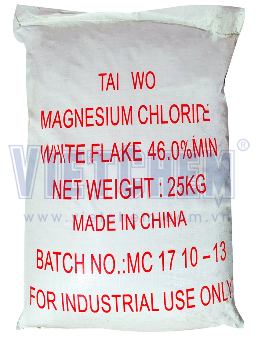 Magnesium chloride MgCl2 99%, Trung Quốc, 25kg/bao