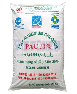 Poly Aluminium Chloride PAC 31%, Việt Trì, 25kg/bao