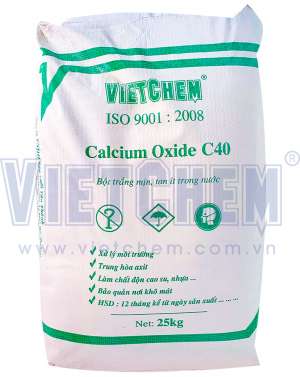 Calcium oxide CaO, Việt Nam, 25kg/bao