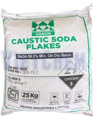 Sodium hydroxide NaOH 99%, Ấn Độ, 25kg/bao