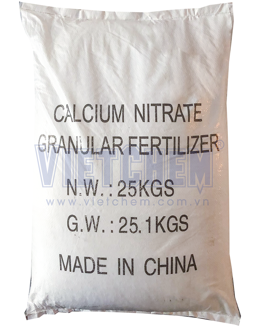 Calcium nitrate Ca(NO3)2 99%, Trung Quốc, 25kg/bao