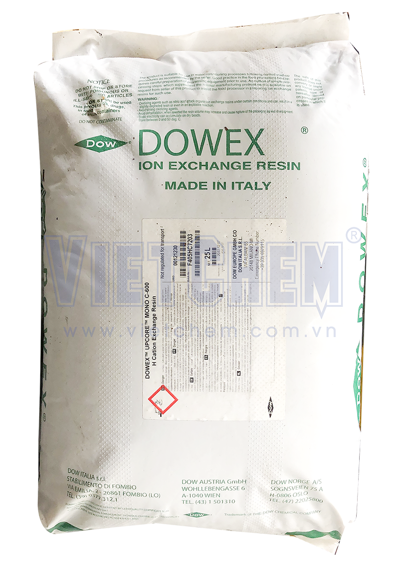 Thông tin sản phẩm hạt lọc nước cation Dowex