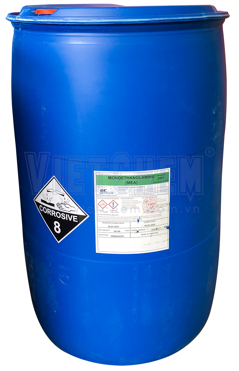 Mono Ethanol Amine (MEA) 99%, C2H7NO, 210kg/phuy