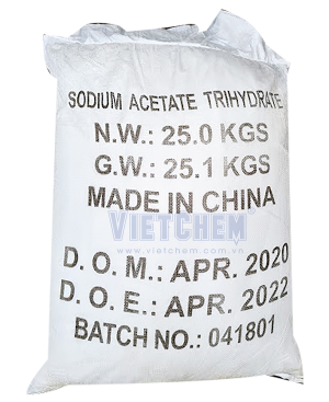 Sodium acetate CH3COONa.3H20 99%, Trung Quốc, 25kg/bao