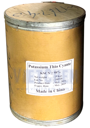 Potassium thiocyanate KSCN, Trung Quốc, 25kg/thùng