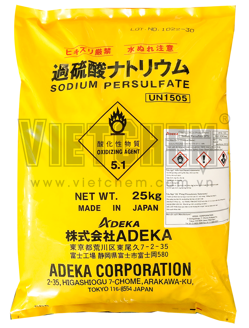Sodium persulfate Na2S2O8, Nhật Bản, 25 kg/bao