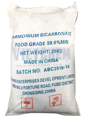 Ammonium bicarbonate, NH4HCO3 Food grade 99% Trung Quốc, 25kg/bao