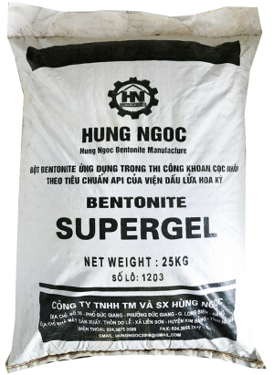 Bột Đất Sét Bentonite Supergel, Việt Nam, 25kg/bao