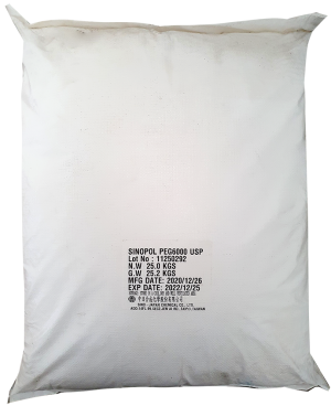 Polyethylene glycol (PEG 6000),  Trung Quốc, 25kg/bao