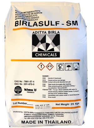 Sodium metabisulfite (SBS) Na2S2O5 99%, Thái Lan, 25kg/bao