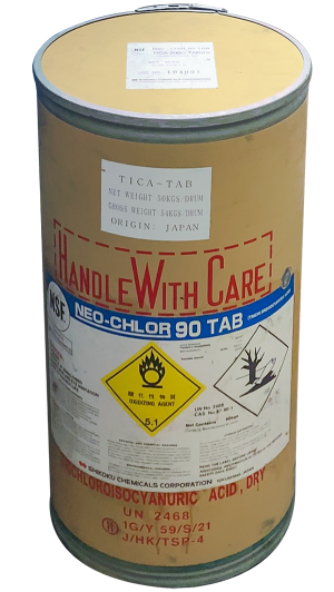 Trichloroisocyanuric acid 90% - TCCA, Nhật Bản, 50kg/thùng