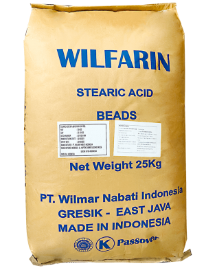 Acid stearic C18H36O2, Indonesia, 25kg/bao