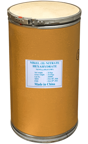Nickel nitrate 99% Ni(NO3)2.6H2O, Trung Quốc, 25kg/thùng