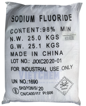 Sodium fluoride NaF 98%, Trung Quốc, 25kg/bao