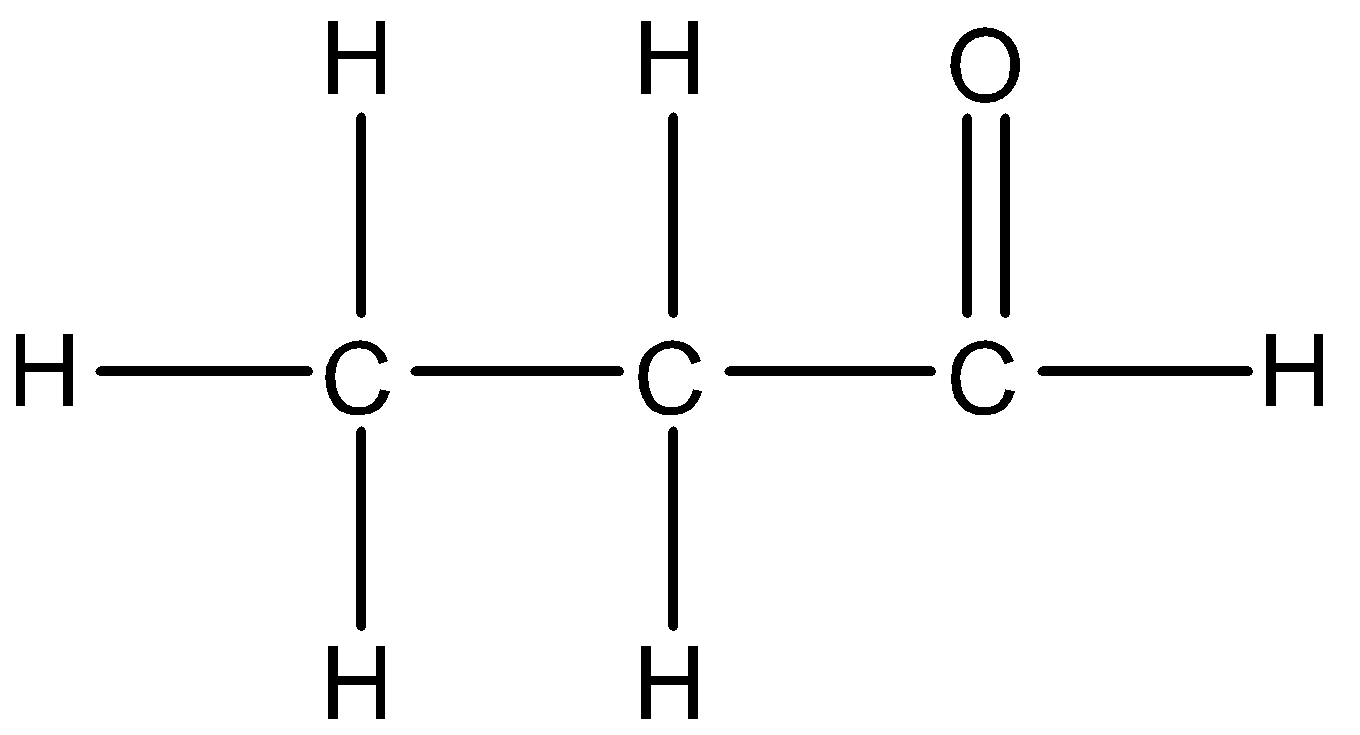 Công thức cấu trúc của Andehit propionic